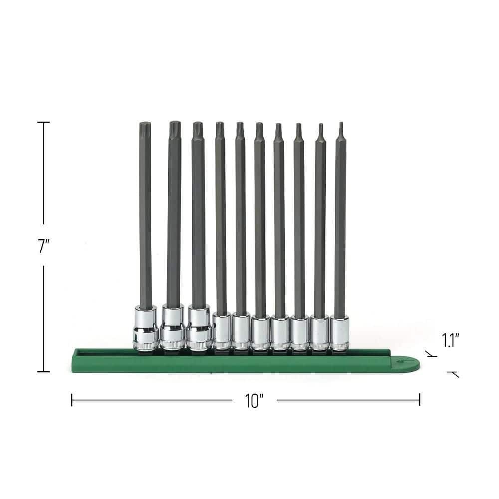 GEARWRENCH 10 Pc. 1/4″ &amp 3/8″ Drive Long Torx Bit Socket Set – 80588
