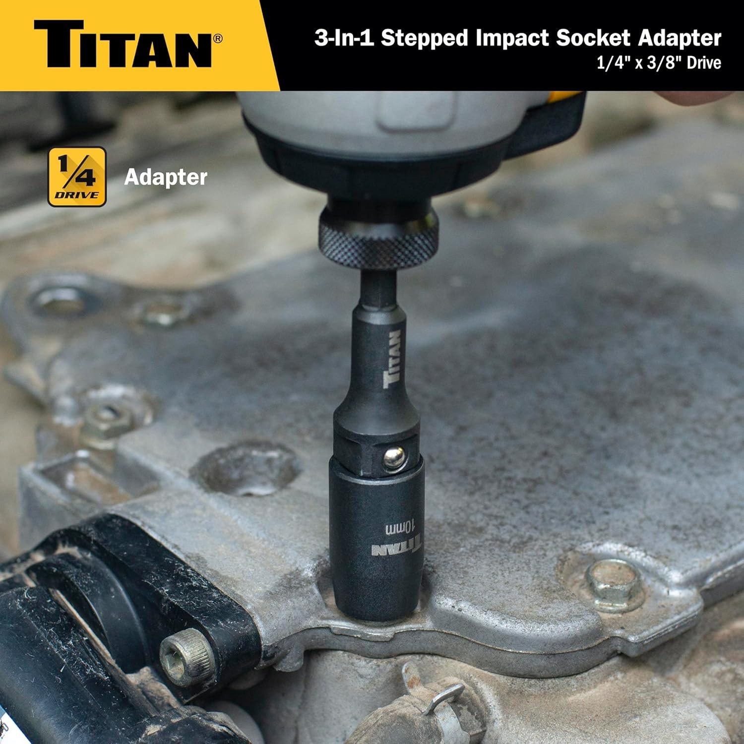Titan Tools 49004 Dual Drive 1/4 and 3/8 Inch Impact Socket Adapter