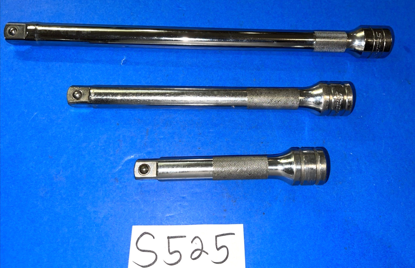 SNAP-ON TOOLS 3 PIECE 1/2 DRIVE KNURLED EXTENSIONS 5, 8, 11 INCH