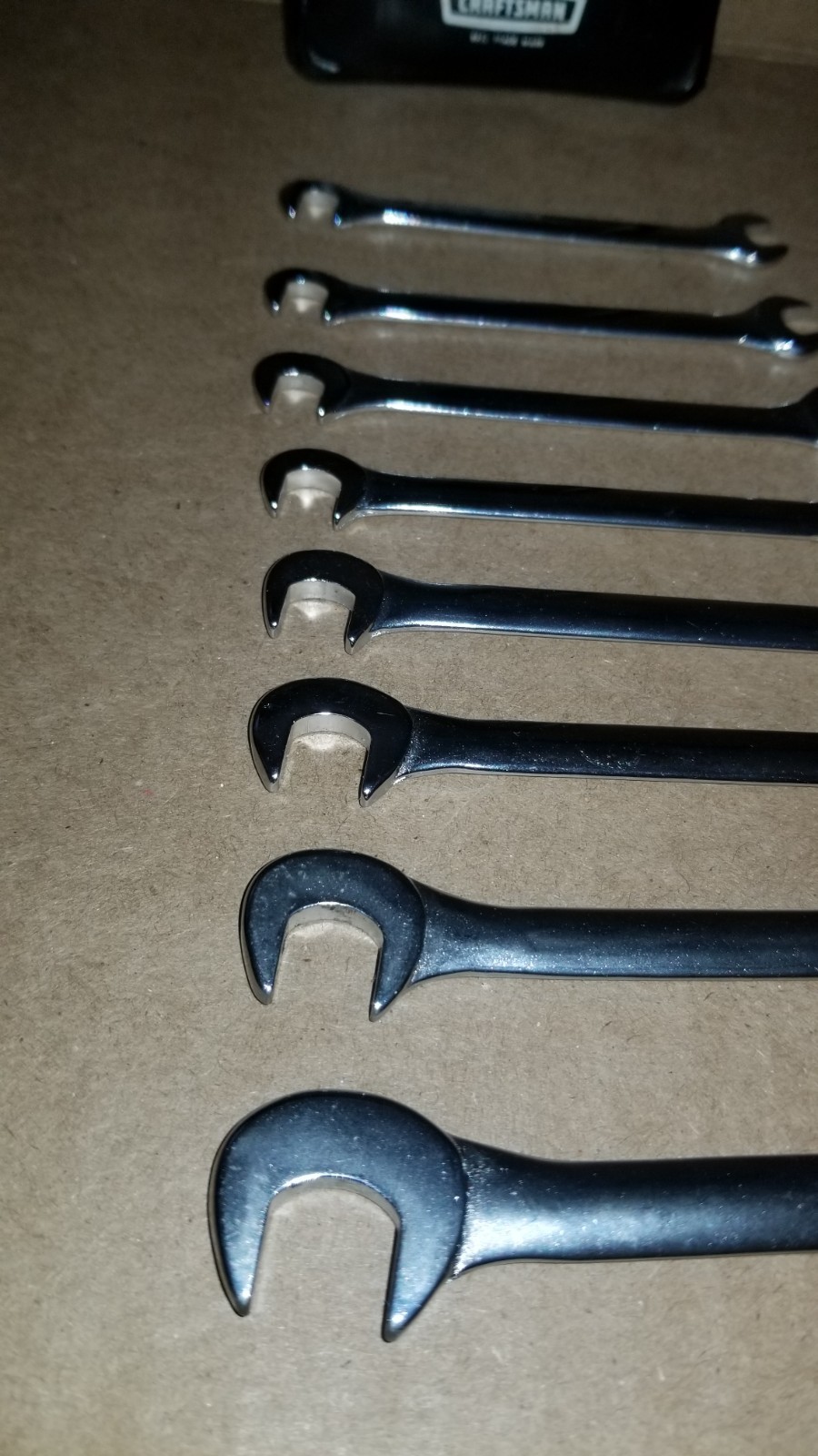 VTG Sears Craftsman 9_4306 Super-tuff Steel 8-Piece Open End Ignition Wrench Set