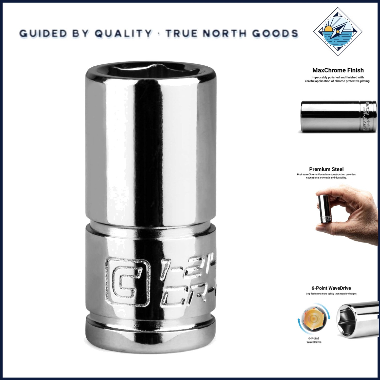 Polished 8mm Shallow Socket with 6-Point Design and Corrosion Resistance