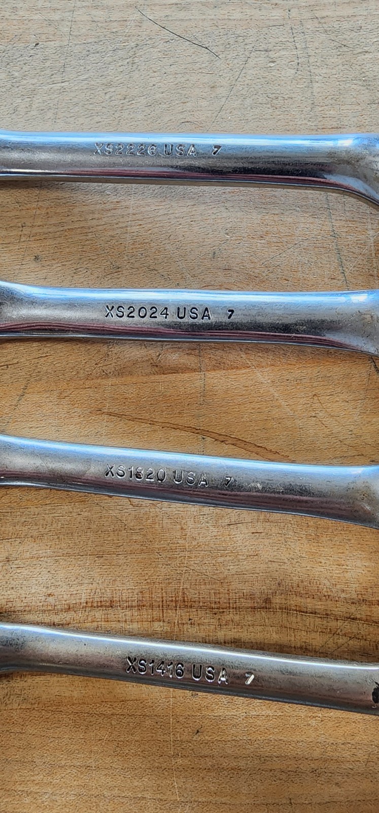 Vintage Snap-On XS2226 XS2024 XS1820 XS1416 Offset Box End Wrench Lot USA Made