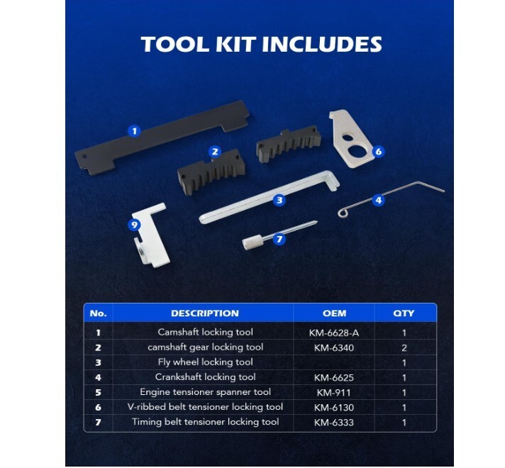 Engine Camshaft Tensioning Locking Alignment Timing Belt Tool Kit Compatible wit