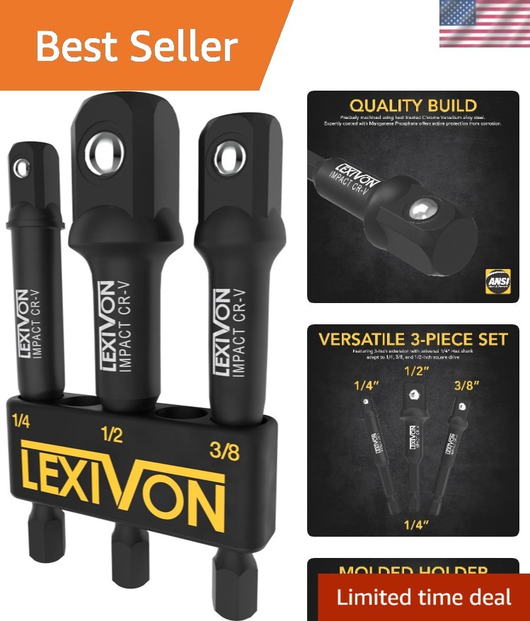 High Torque 3-Part Socket Adapter Set | Lightweight & Corrosion-Resistant Tools