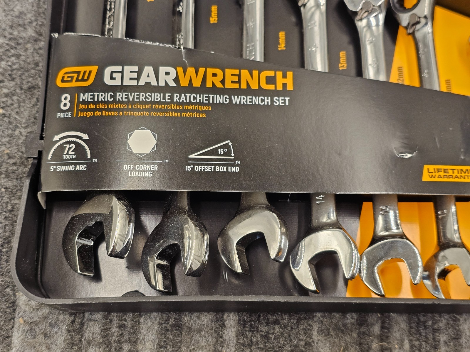 GearWrench 9543 8pc Reversible Ratcheting Combination Wrench Assembly