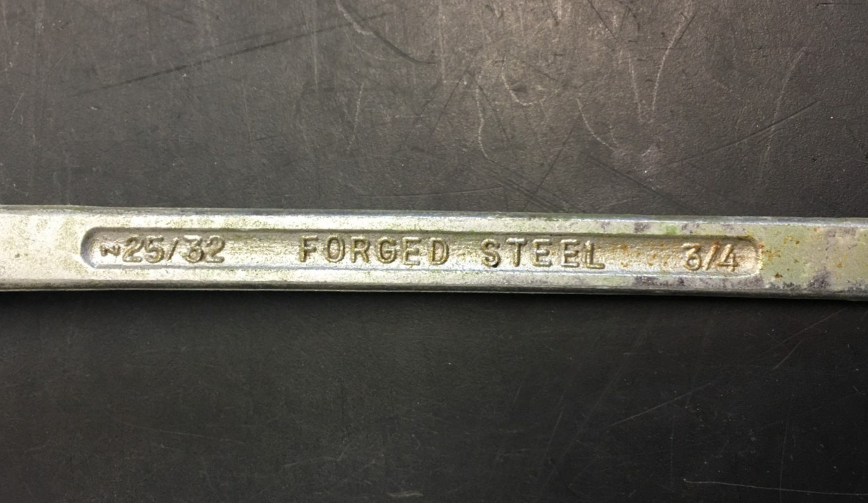 25/32in, 3/4in Double Box End Offset Wrench Forged STEEL, USA