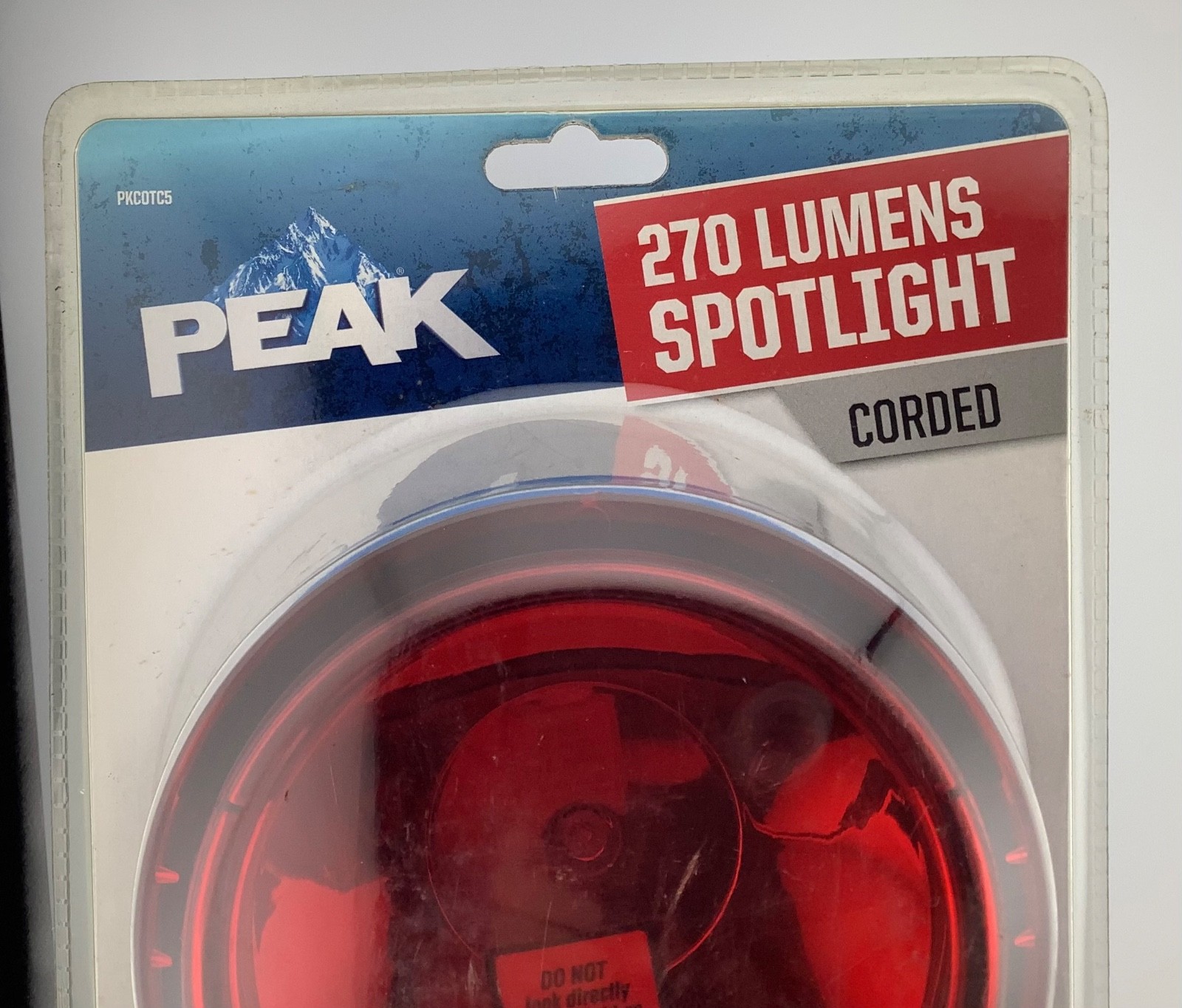 Peak 270 Lumens Spotlight Detachable Red Lens Corded New Packaging Shelf Wear