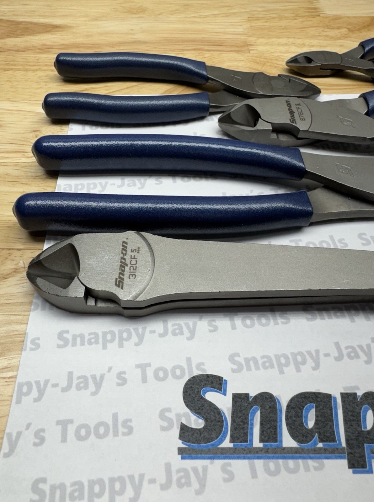Snap-on Tools USA NEW 5pc POWER BLUE Diagonal Cutter Pliers Set CUTTER5MB