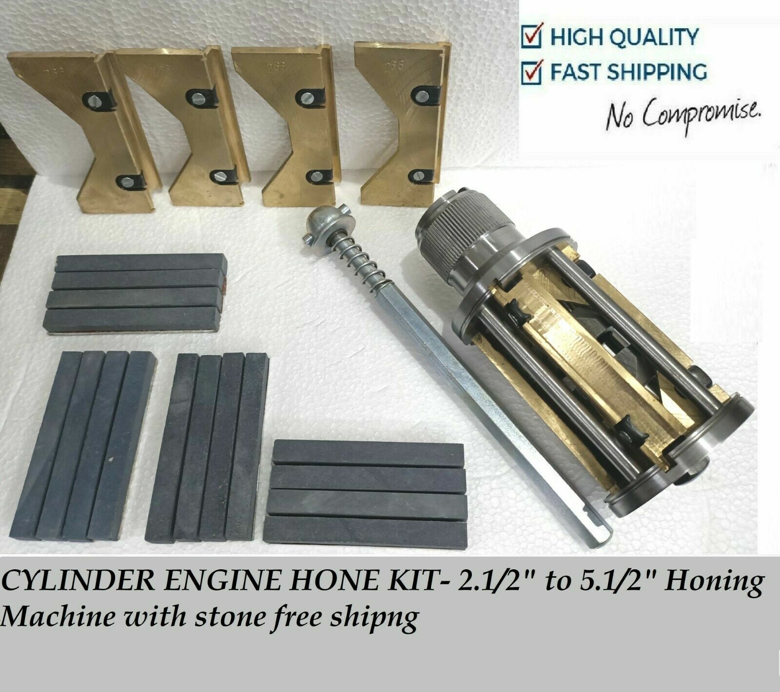 CYLINDER ENGINE HONE KIT- 2-1/2″ to 5-1/2″ Honing Machine + 4 Grit Stones Combo