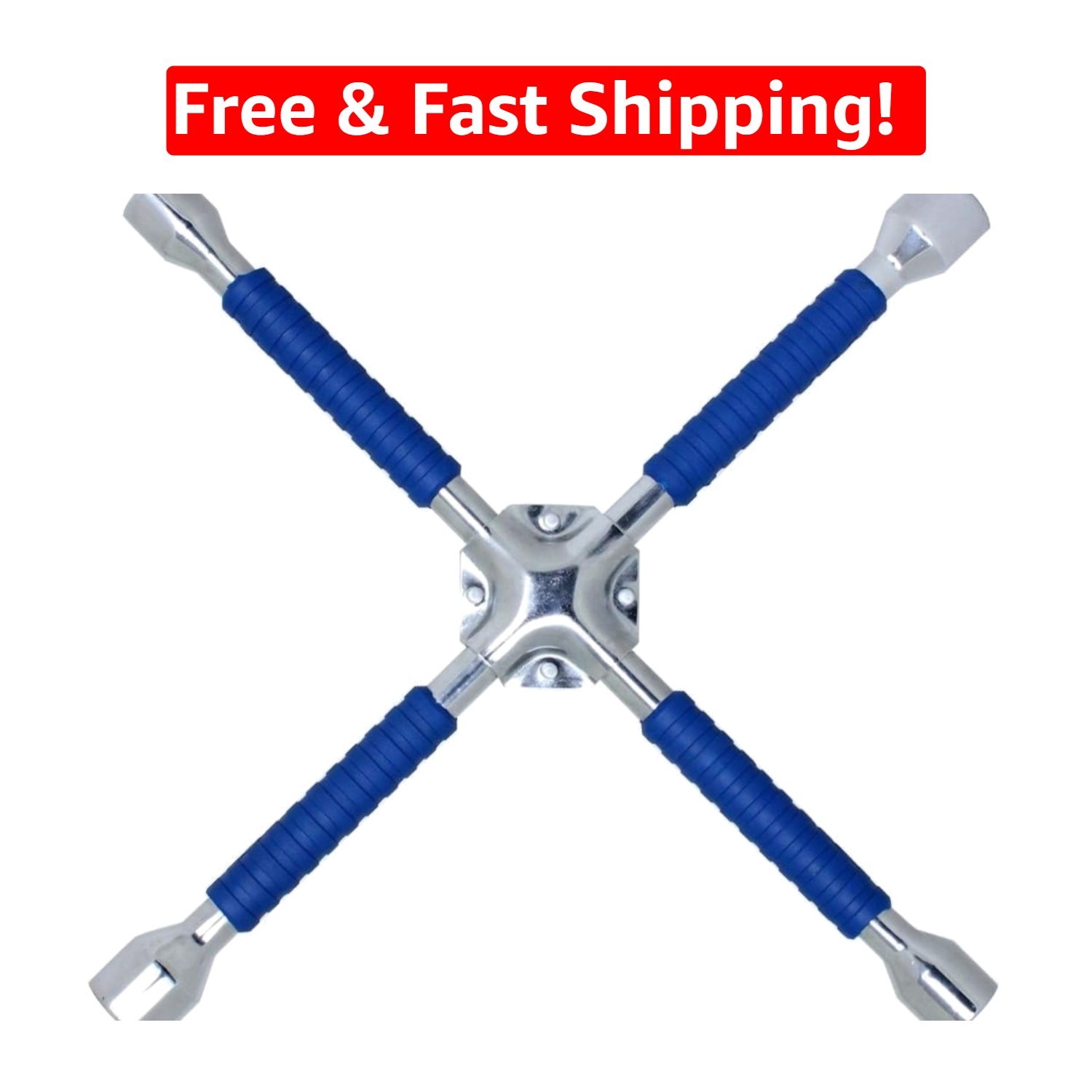 Heavy Duty 16 Inch Blue Lug Wrench with Non-Slip Grip – Professional Performance
