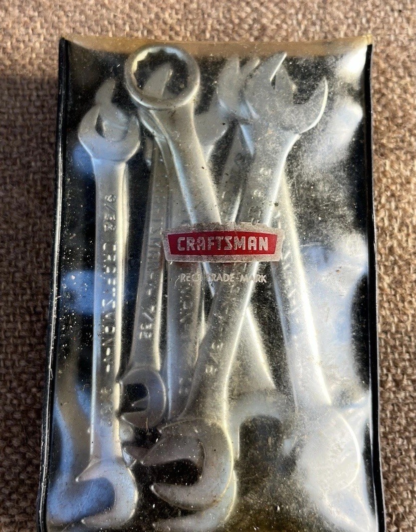 Vtg 8pc Craftsman 4306 SAE Open End Ignition Wrench Set USA +Extra 3/8 Combo -v-