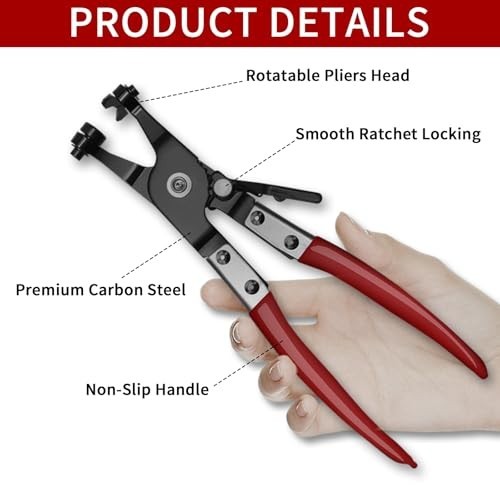 4PCS Hose Clamp Pliers Set – Long Reach Wire Spring, Clic-R, Hose Remover & Flat