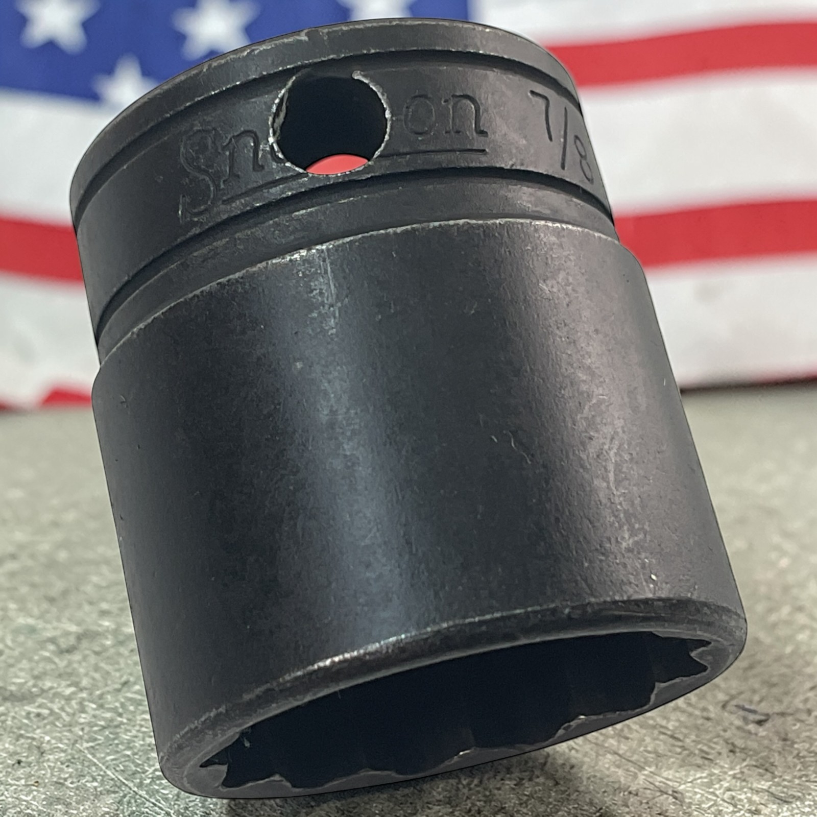 Snap-On Shallow Socket 7/8″ GF281 3/8″ Drive 12 Pt SAE As Pictured Mechanic Tool