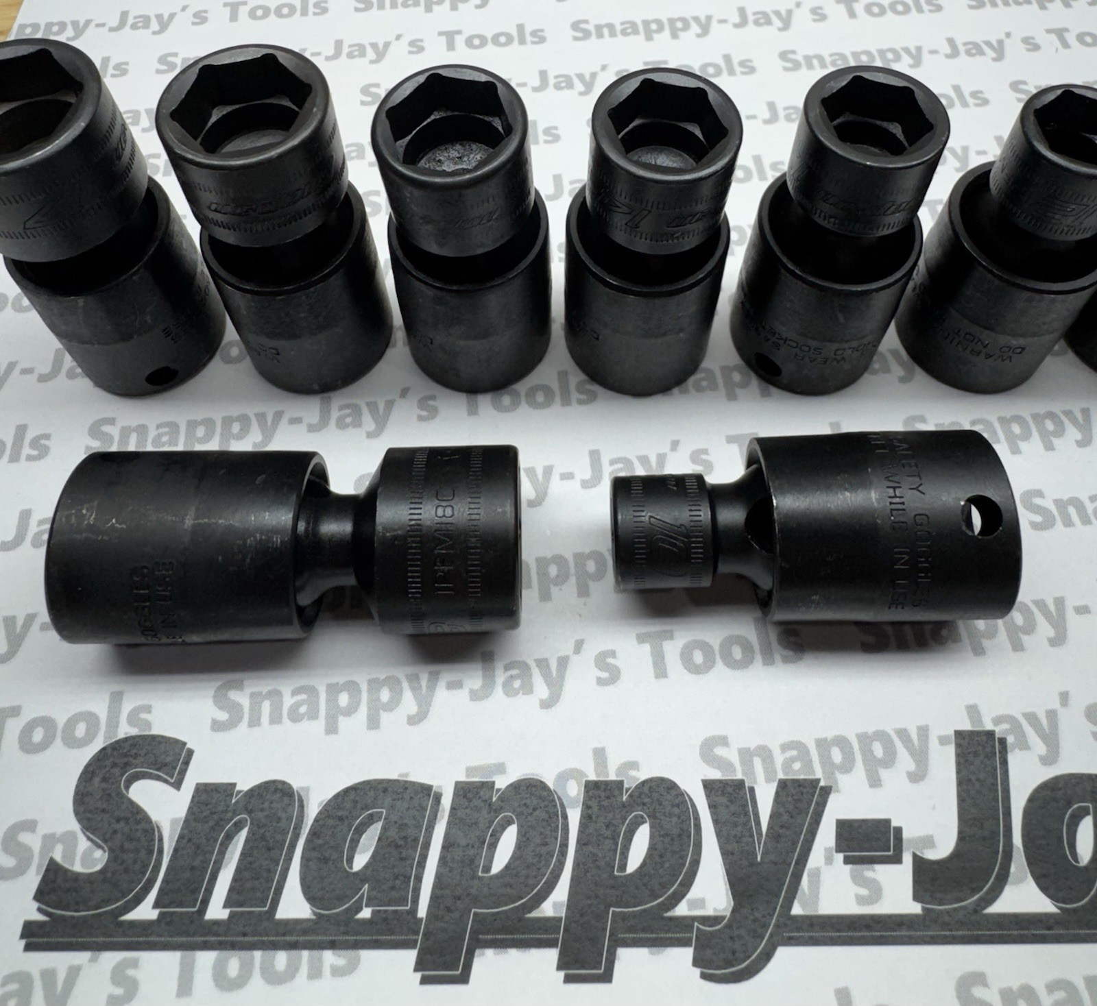 Snap-on Tools USA NEW 9pc 3/8” Metric Shallow Swivel Impact Socket Set 10-18mm
