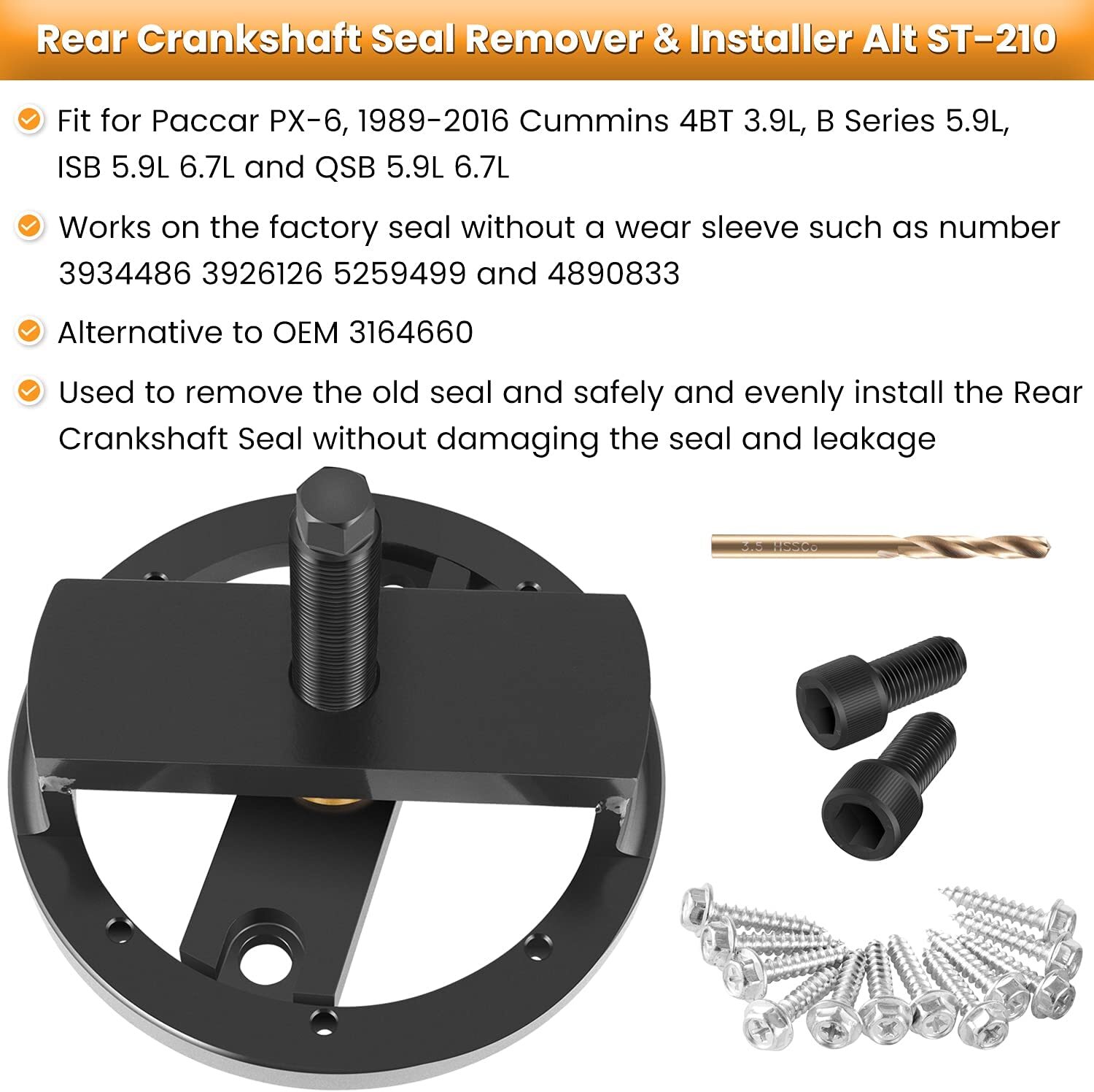 Front & Rear Crankshaft Seal Remover&Installer Tools For Cummins 3.9L 5.9L 6.7L