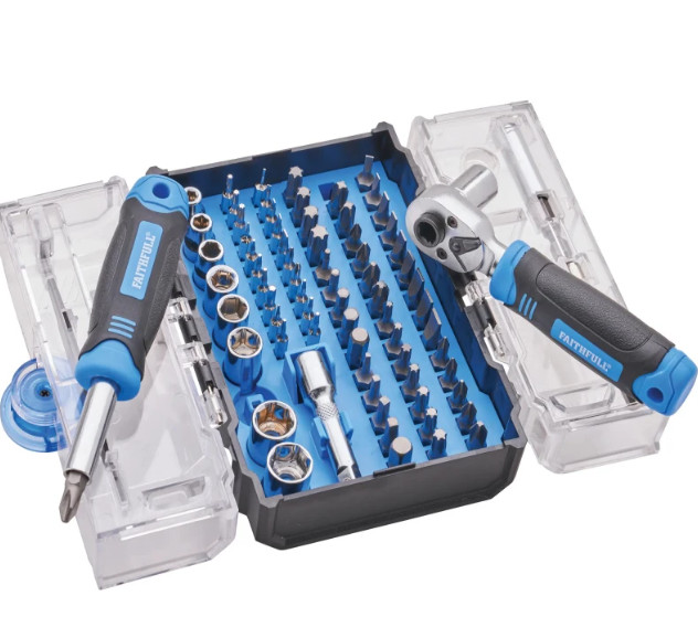 Faithfull FAISBSET78 Screwdriver Bit and Socket 78pc Set XMS25SDSET78