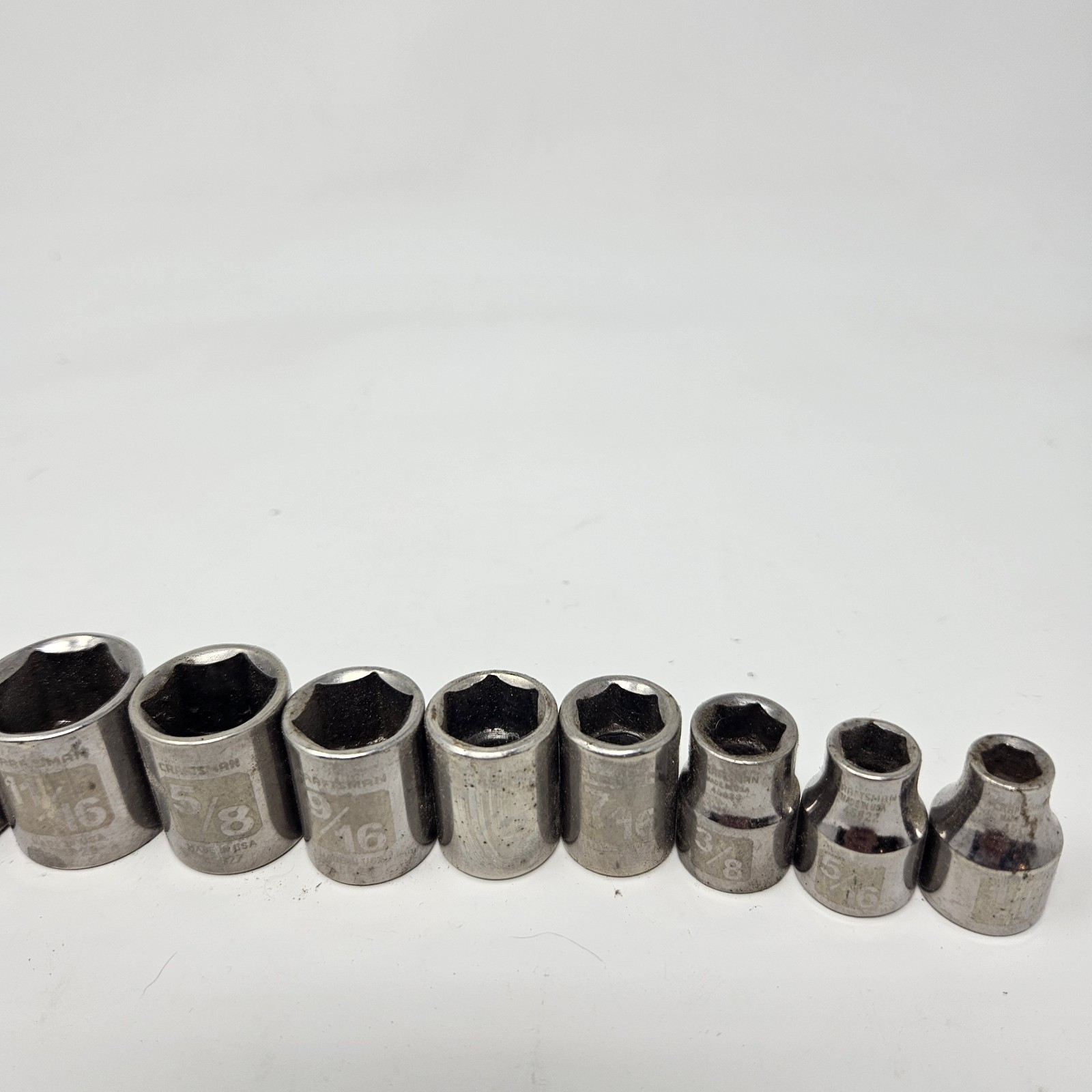 Craftsman USA Socket Set SAE 6 Pt Point 3/8 Drive Shallow