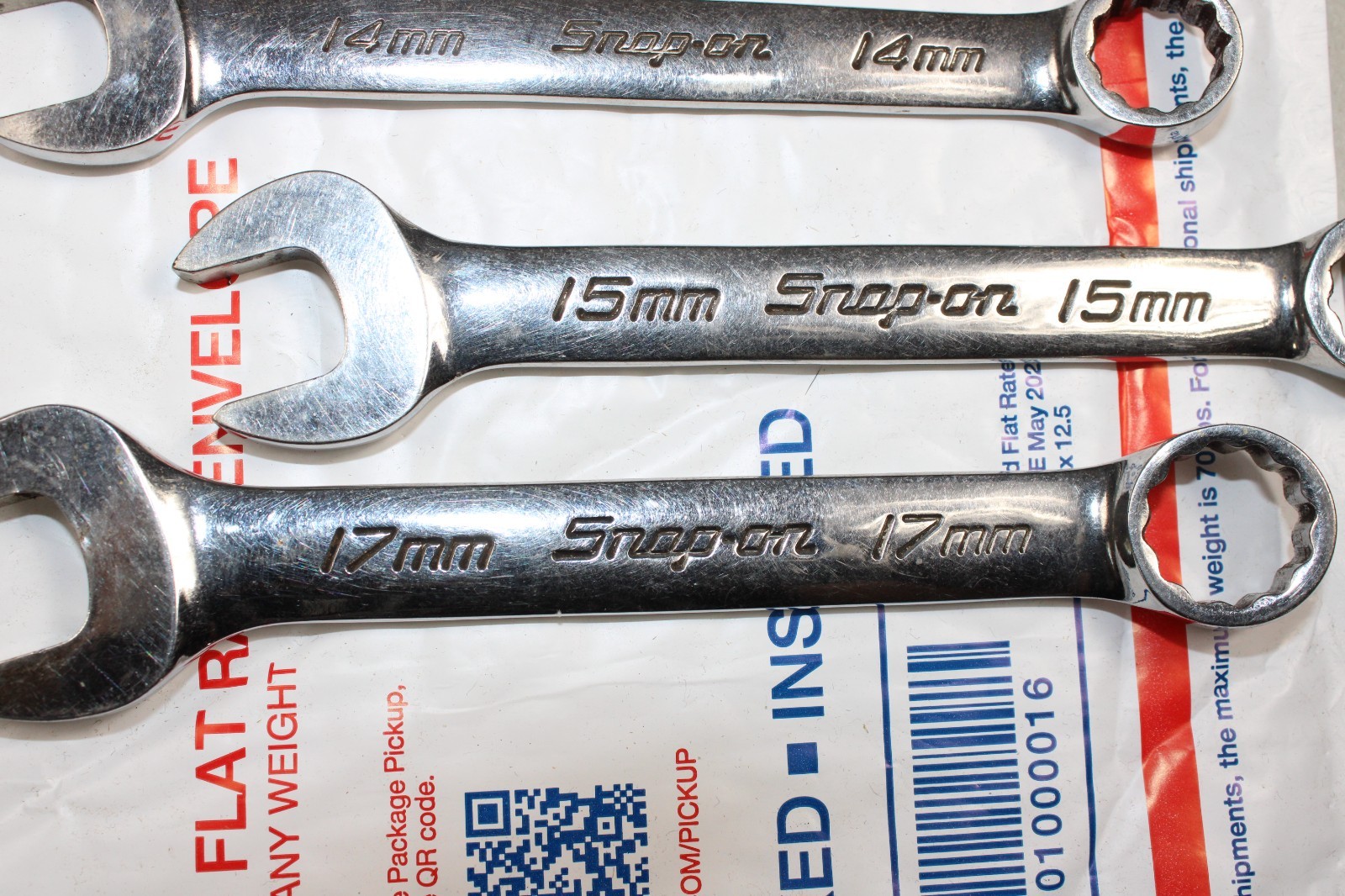 Snap On 6Pc Short Metric Combination Wrench Set Part# OEXSM710B – 10 – 17mm inco