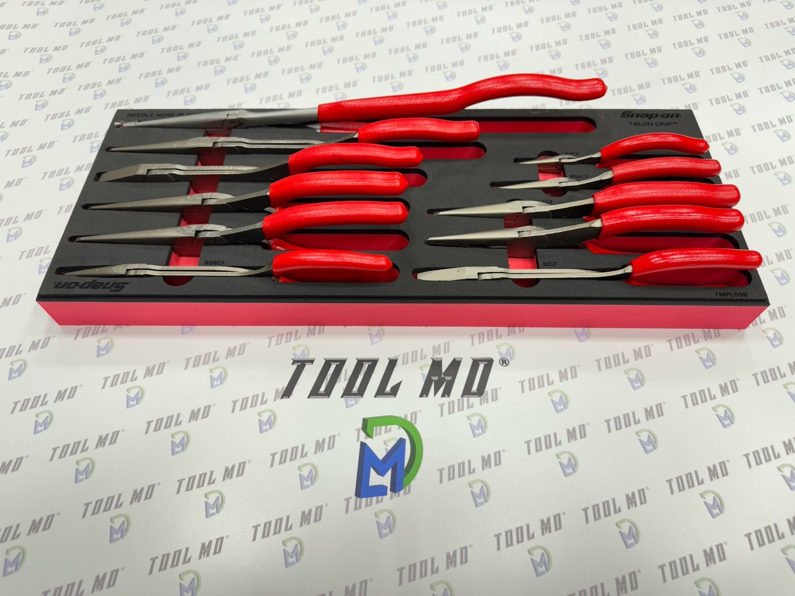 Snap-on Tools USA NEW RED 11-Piece Needle Nose Pliers Foam Set PLNN11000FR