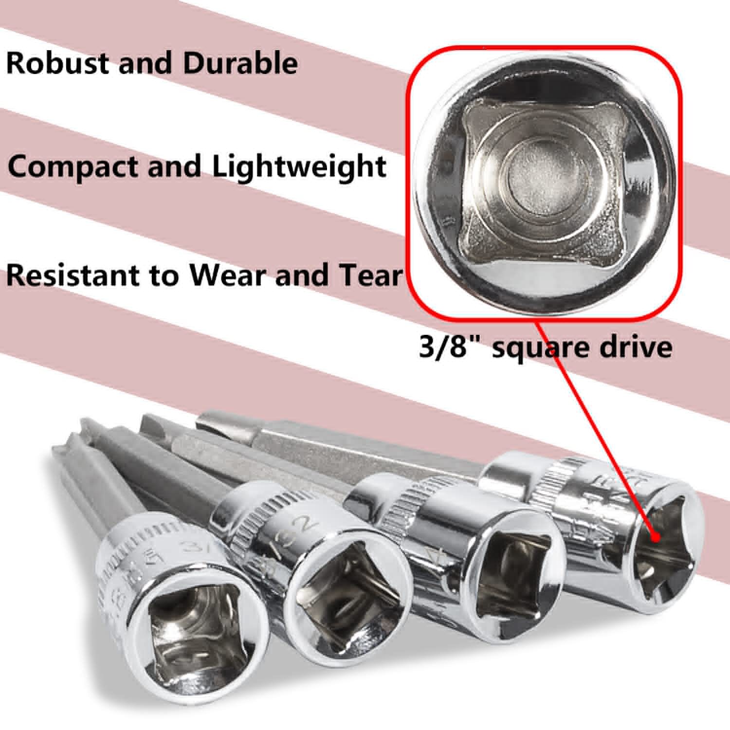 4PCS Clutch Head Bit Socket Set Used with 3/8″ Square Drive Replace CTA 8755