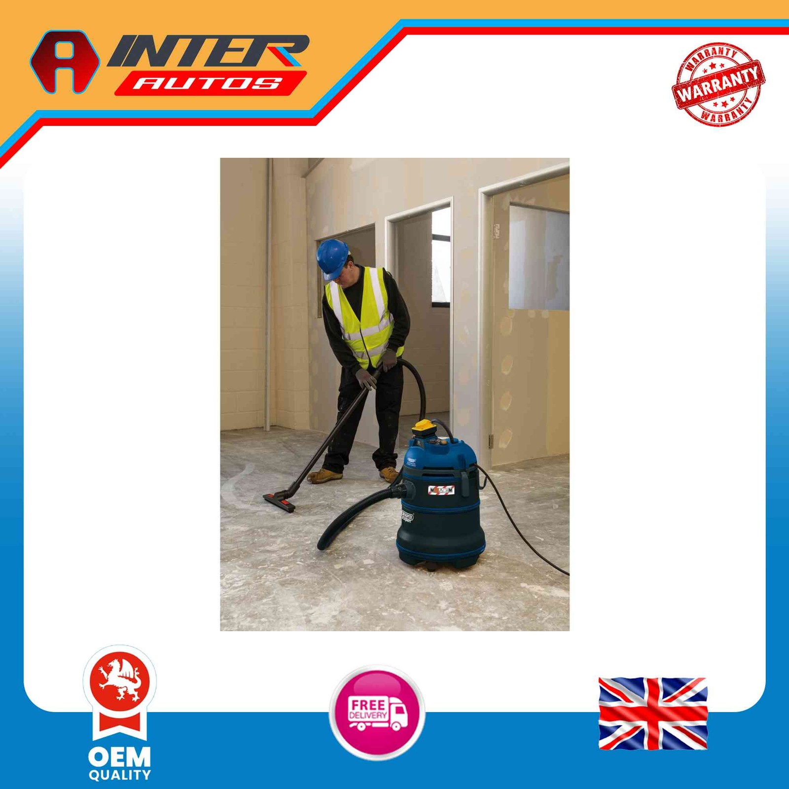Draper Expert 110V M-Class Wet and Dry Vacuum Cleaner, 35L, 1200W 86685