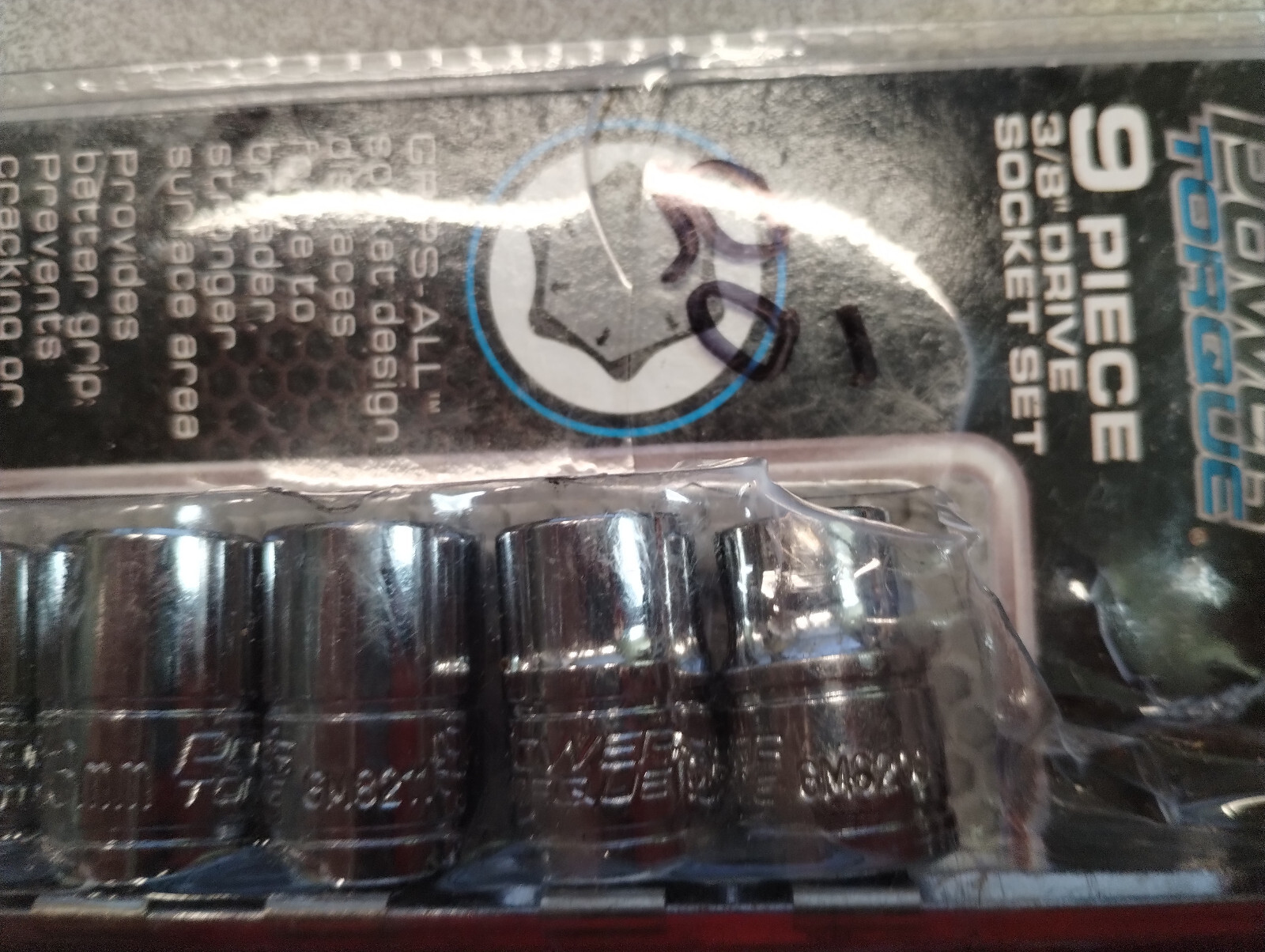 Power Torque 3/8 Dr 9 Pc Set GM4243 Sizes In Pictures.(E)