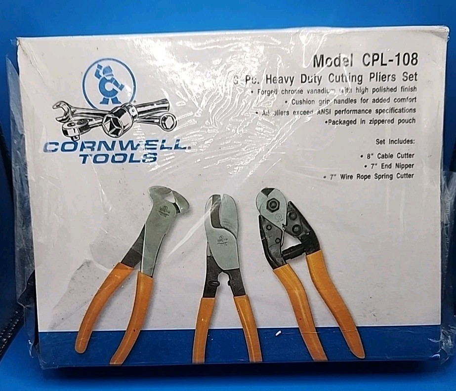 CORNWELL TOOLS Heavy Duty Cutting Pliers Set- New (Other) Cpl-108
