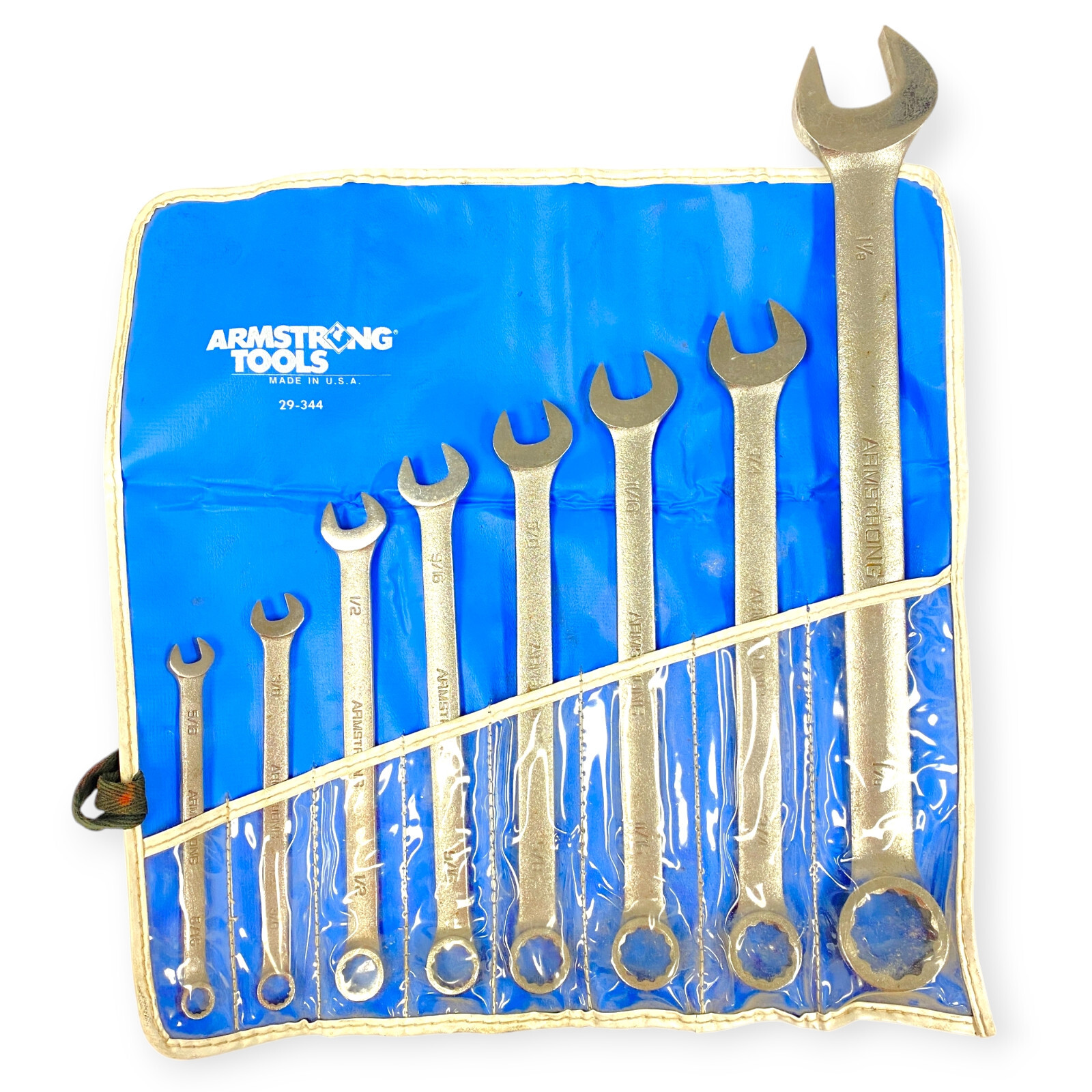 Armstrong 29-344 5/16 in to 1 1/8 in Combination Wrench Set, 8 Pcs, Made in USA