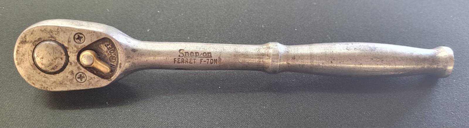 Snap On F-70-N – 3/8” Drive, Chrome, Ferret, Ratchet-USA-NICE-Vintage-