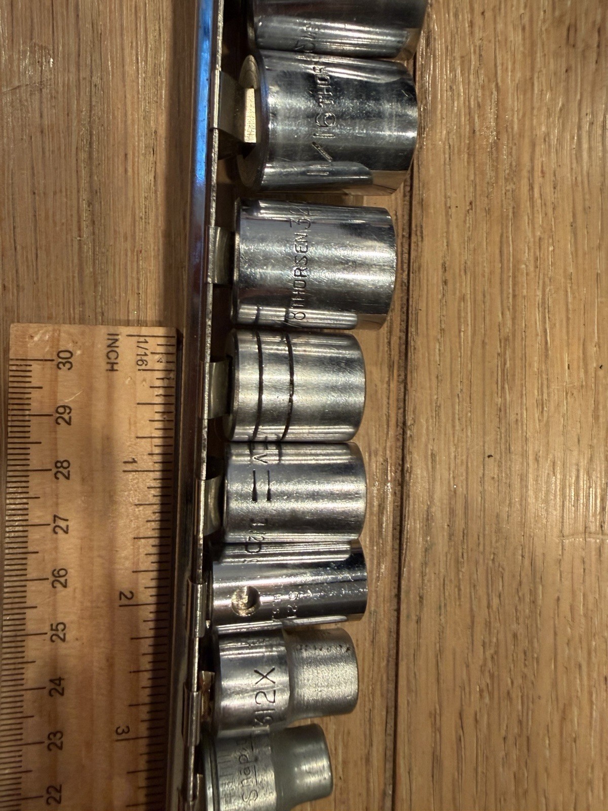 Set Of Drive Sockets, Various Sizes, Some Proto Brand, Some thorsen