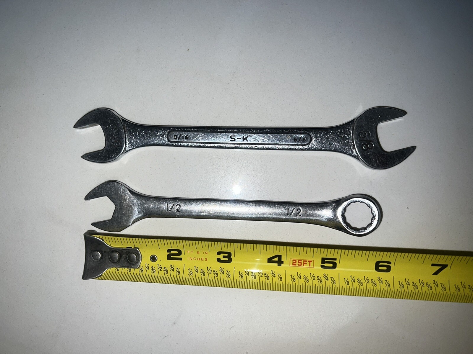 LOT (2) 9/16 X 5/8 OPEN END + 1/2 WRENCH Valley/S-K Tools MADE IN USA 🇺🇸