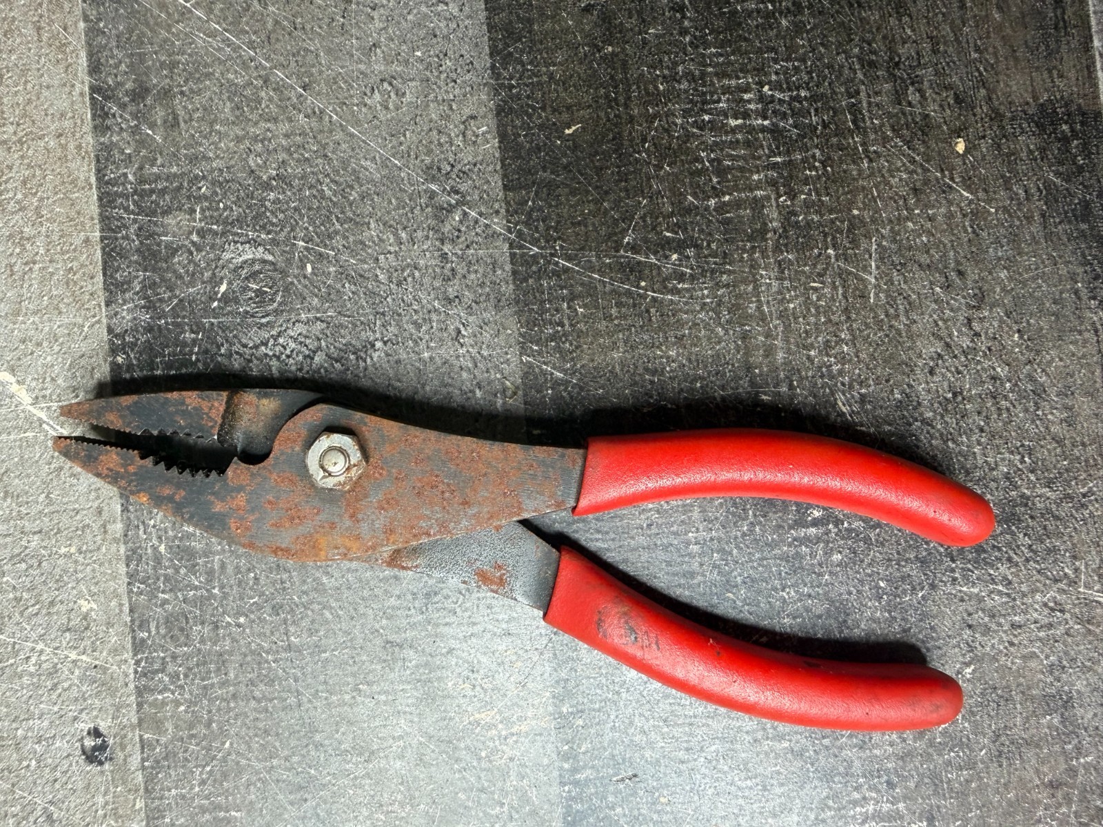 Snap-on 47ACP Combination Slip Joint Pliers 7.5in Red Soft Grip Handle USA