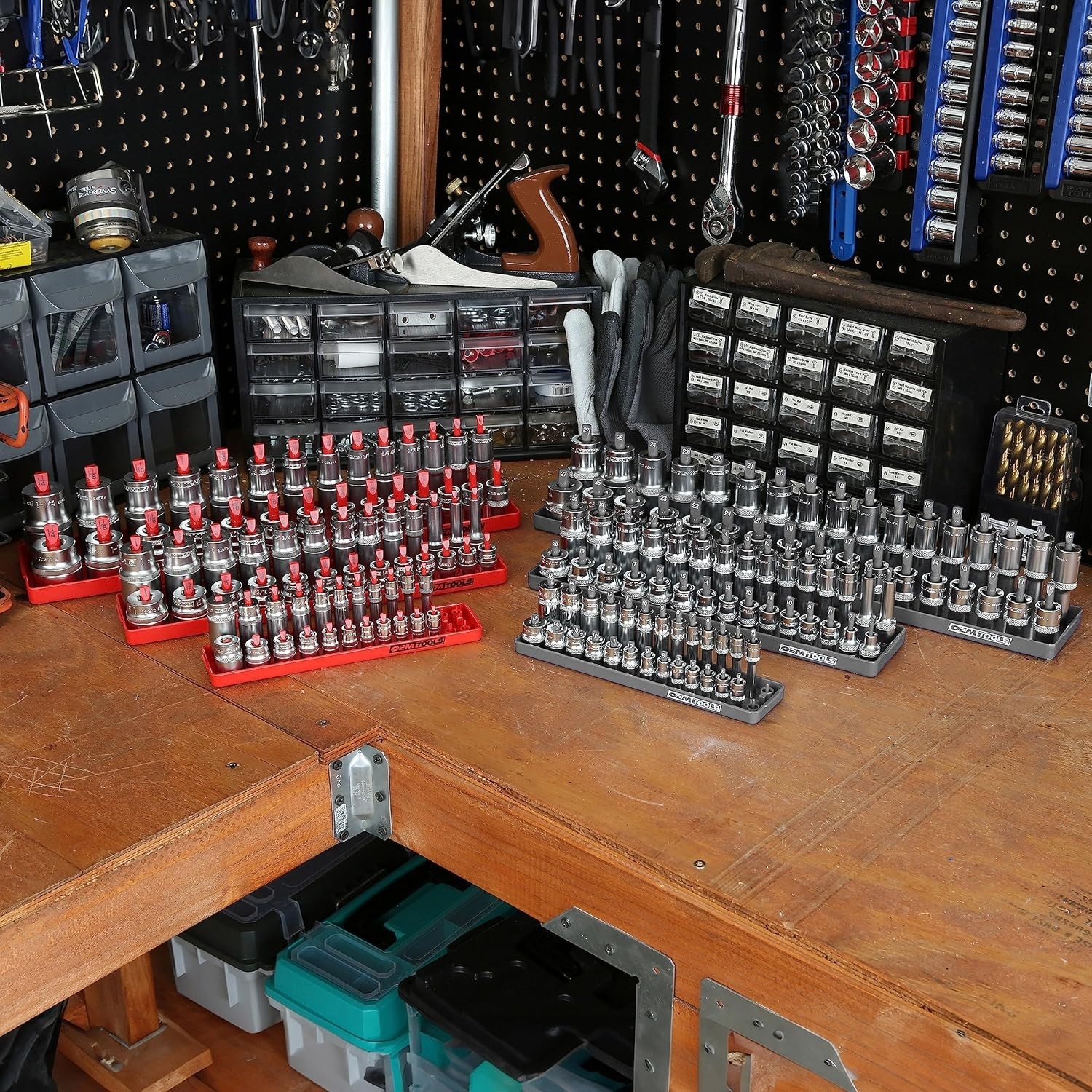 Efficient SAE & Metric Socket Organizer Set – Compact Tool Storage Solution