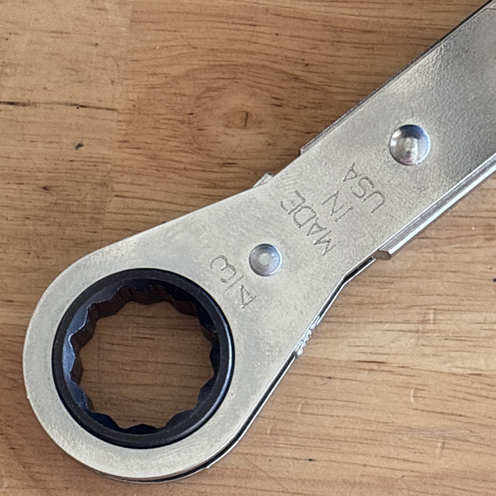 Lang 3/4″ x 7/8″ Long Ratcheting Box End Wrench 12pt Reversible 9660 USA NEW