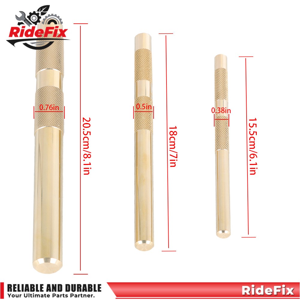 61360 3Pcs Brass Drift Punch Set 3/4″ 1/2″ 3/8″ Hand Tool Punches Tool Home use