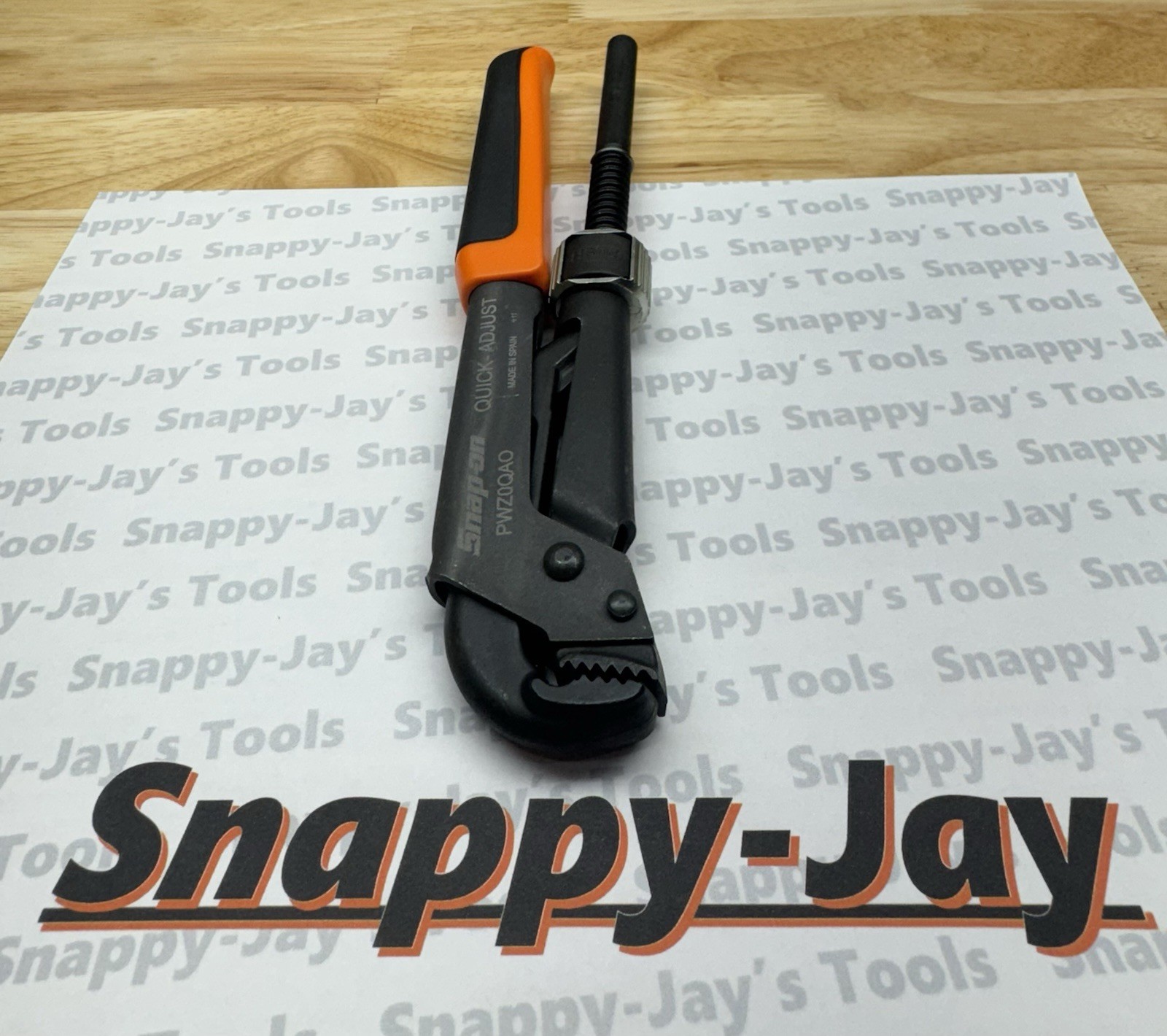Snap-on Tools NEW ORANGE 8-5/8″ Soft Grip Quick Adjust Pliers Wrench PWZ0QAO