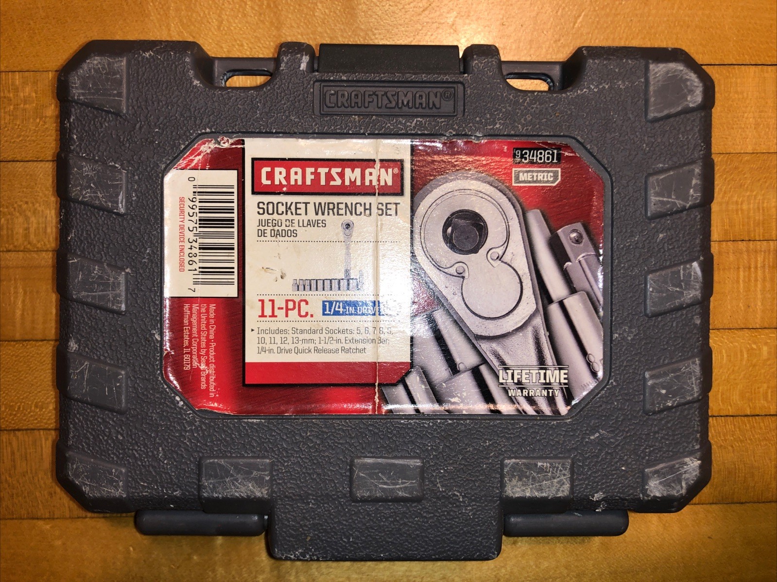 Sears Craftsman USA 11Pc 1/4” Metric 5mm-13mm 6Pt. Socket Ratchet Set 34861