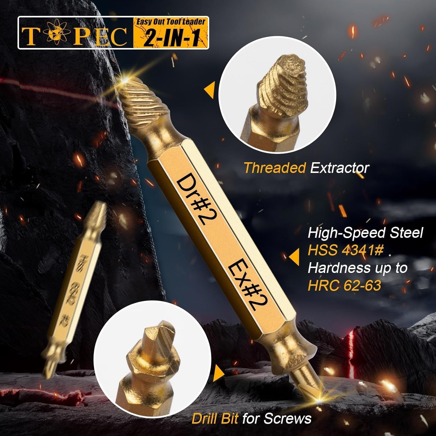 High Speed Steel 12 PCS Screw Extractor Set: Effortless Removal of Rusted Screws