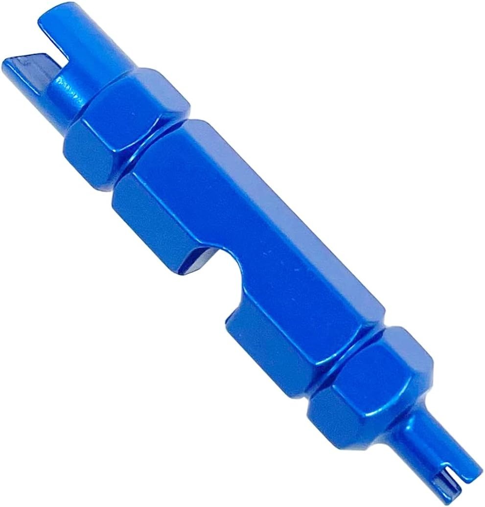3-in-1 Valve Core Remover Tool for Presta & Schrader Tires – Compact Blue Design