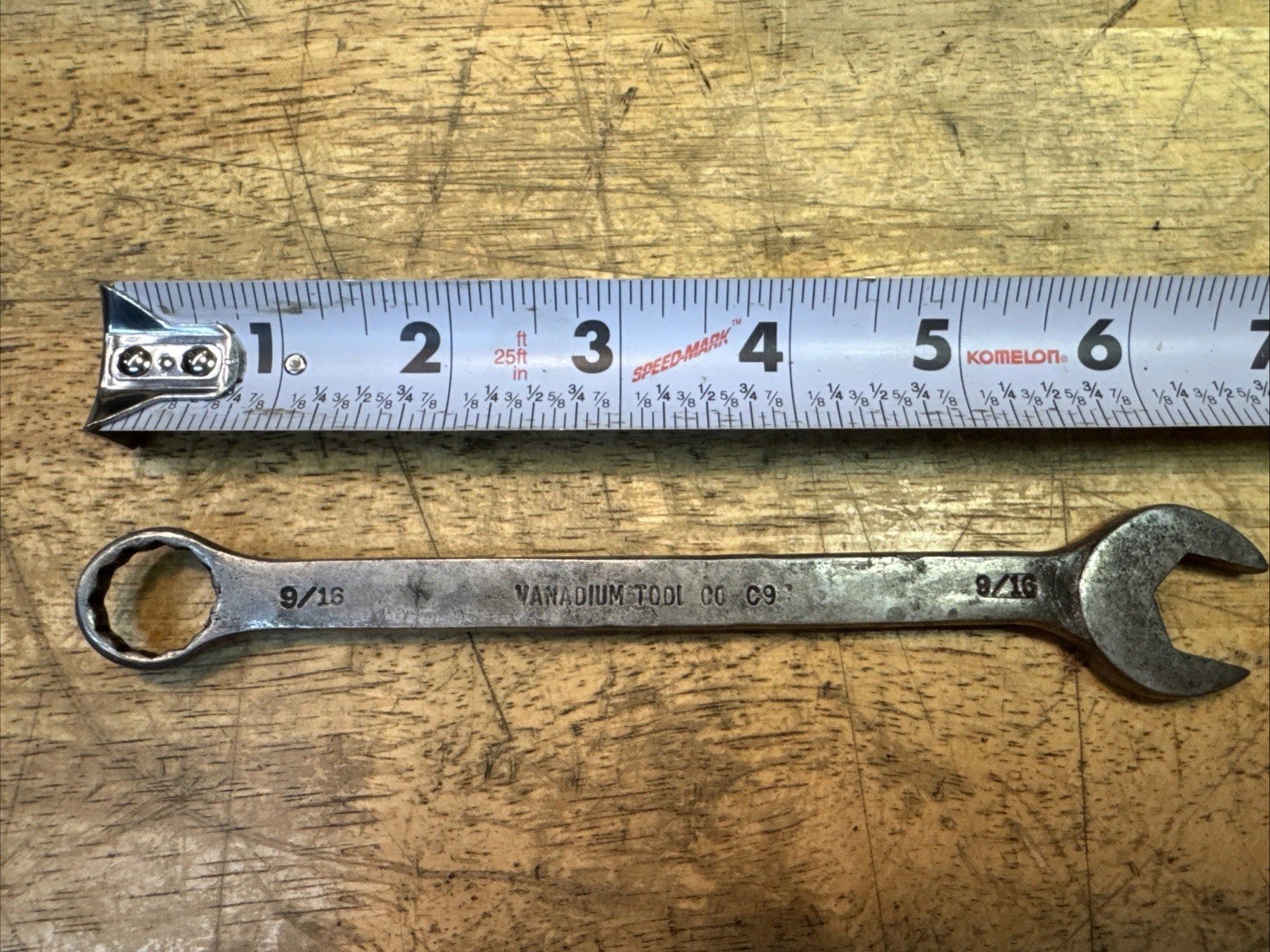 Vanadium Tool Company 9/16” Combination Wrench C6 Vintage