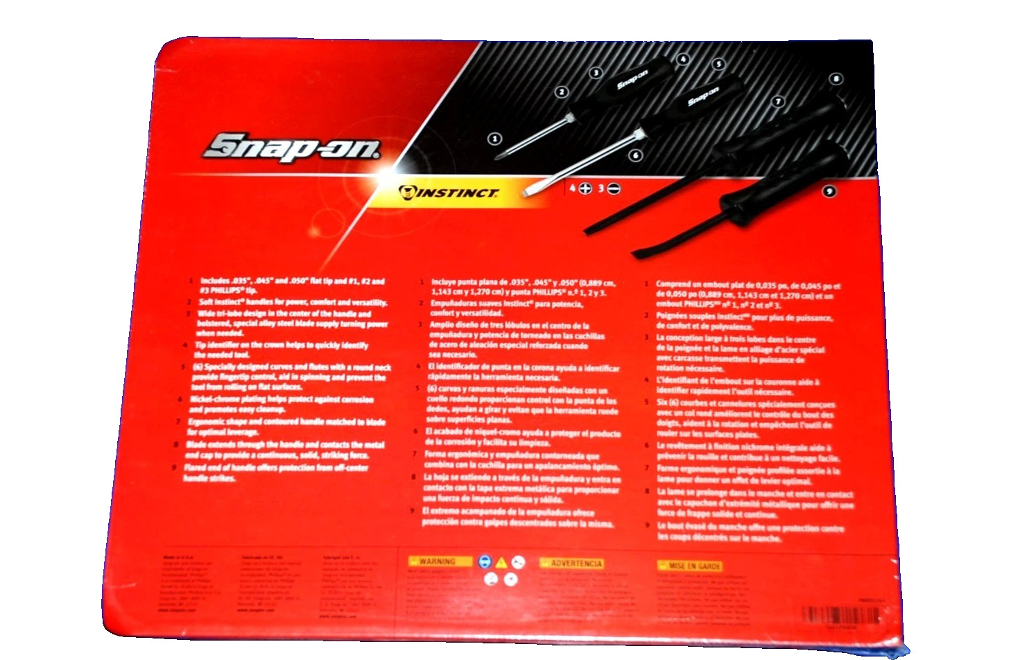 New Snap-on™ 9pc Black Screwdriver Striking Prybar & Chisel Set SGDXPB90B