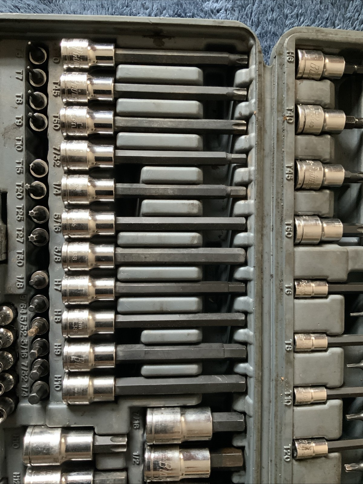 Blue Point 87pc Torx / Hex Bit Socket Set, Blpthc87…..missing 2, And 1 Tip Broke