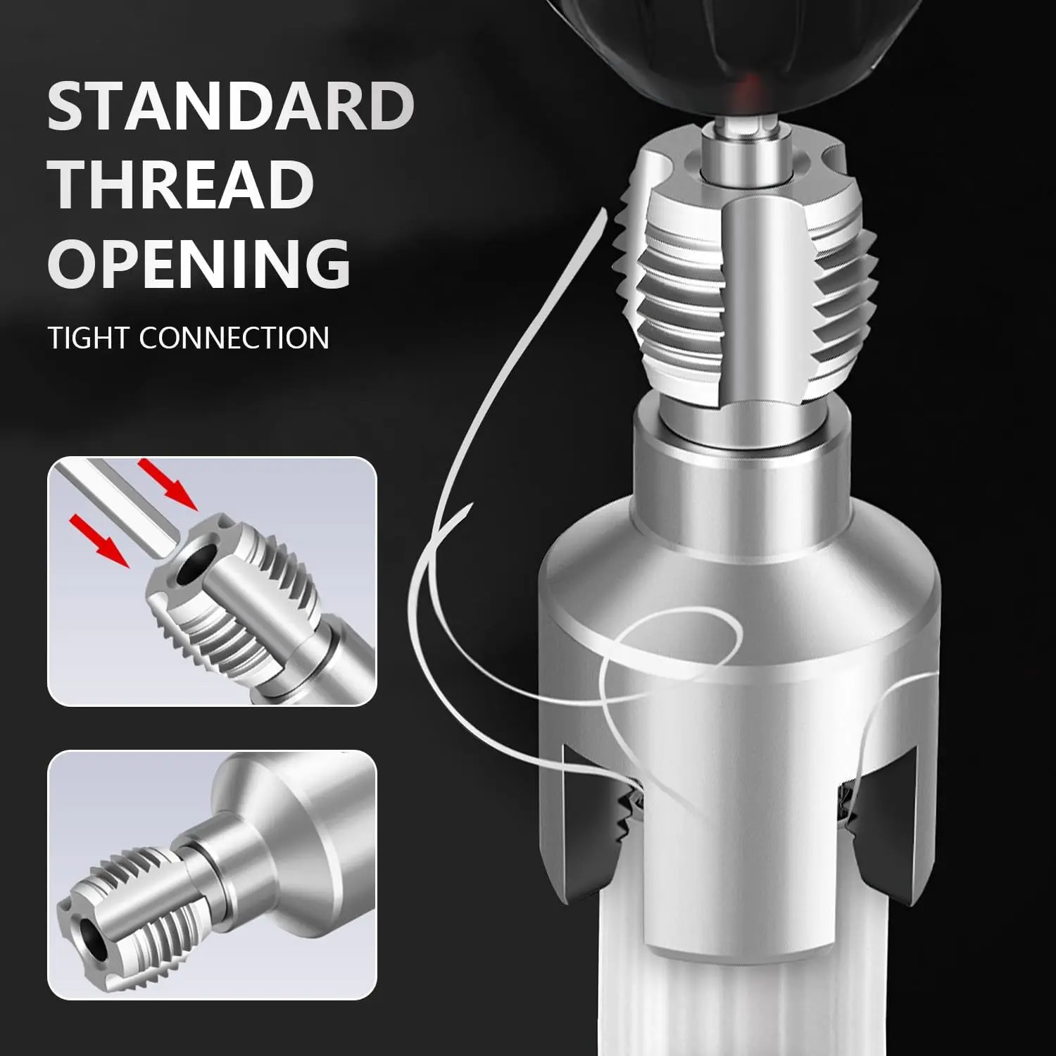 2in1 PVC Pipe Threader Kit 1/2″ 3/4″ Dies Drill Compatible Thread Cutting Tool