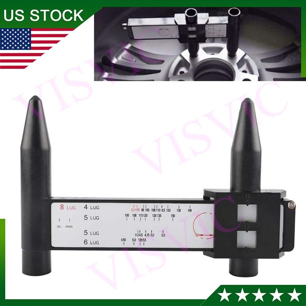 Wheel Bolt Stud Pattern Gauge Measurement 4 5 6 8 Lug Rims Holes Size Hand Tool