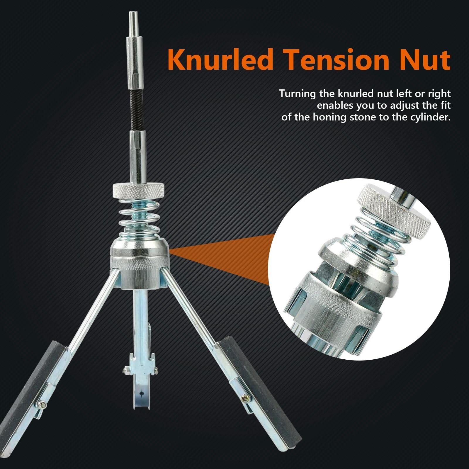 Engine Cylinder Hone 2»-6-1/2» Adjustable Deglazer 3In Blade 220 Grit Stones