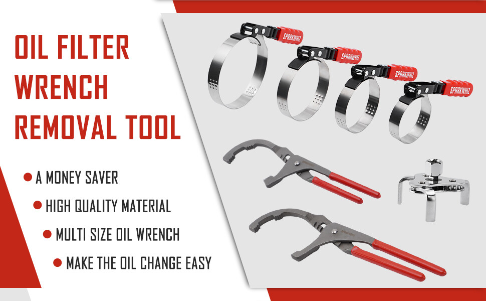 Oil Filter Wrench Set,Oil Filter Removal Tool 2-3/4″-5-1/4″, 9″ 12″ Filter Plier