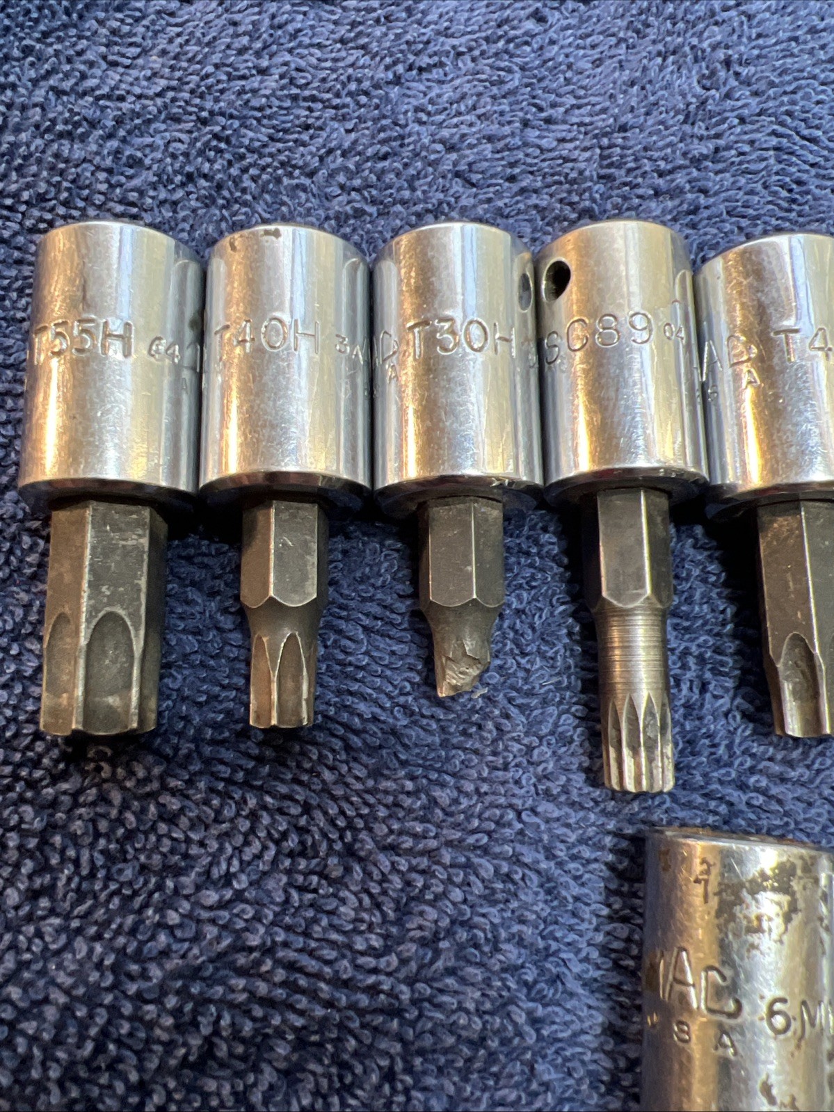 MAC TOOLS TORX BIT SET 11 Pcs MIXED LOT, 1/4” ,3/8” And 1/2” Drive. Lot#5