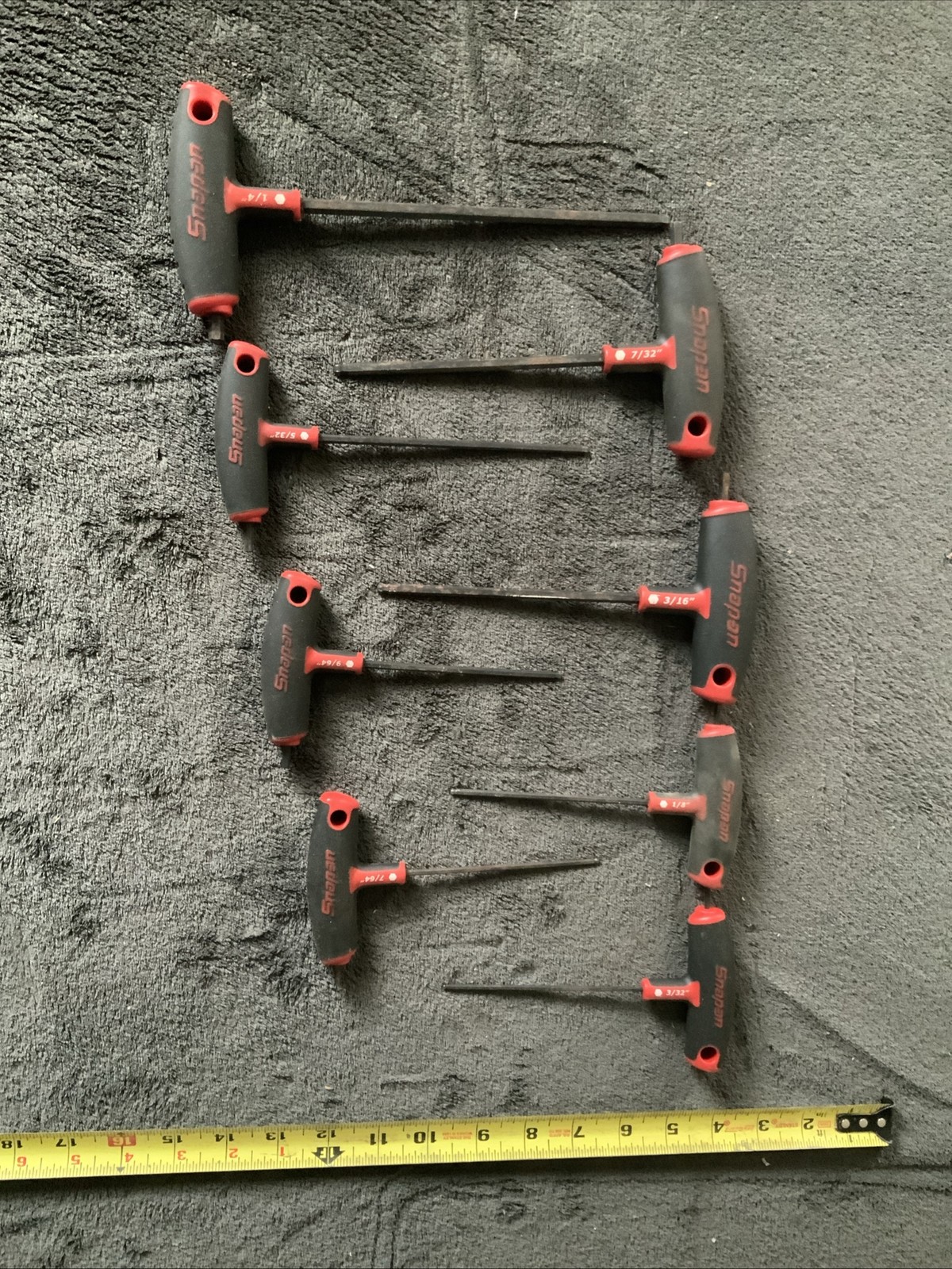 Snapon T-handle Hex Allen Set, 8pc, Red….…used….see Pics…