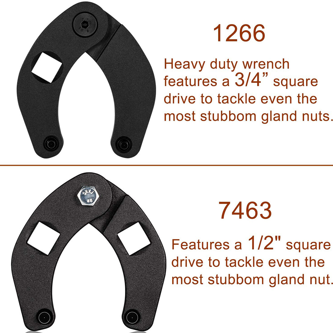 1266 Adjustable Gland Nut Wrench + 7463 Spanner Tool Set For Hydraulic Cylinders