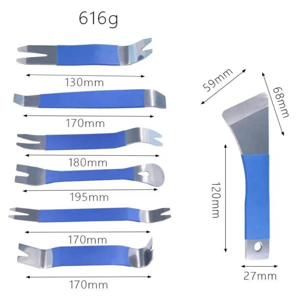 Stainless Steel & Plastic Car Audio Removal Tool 7pcs Door Panel Trim Pry Tool S